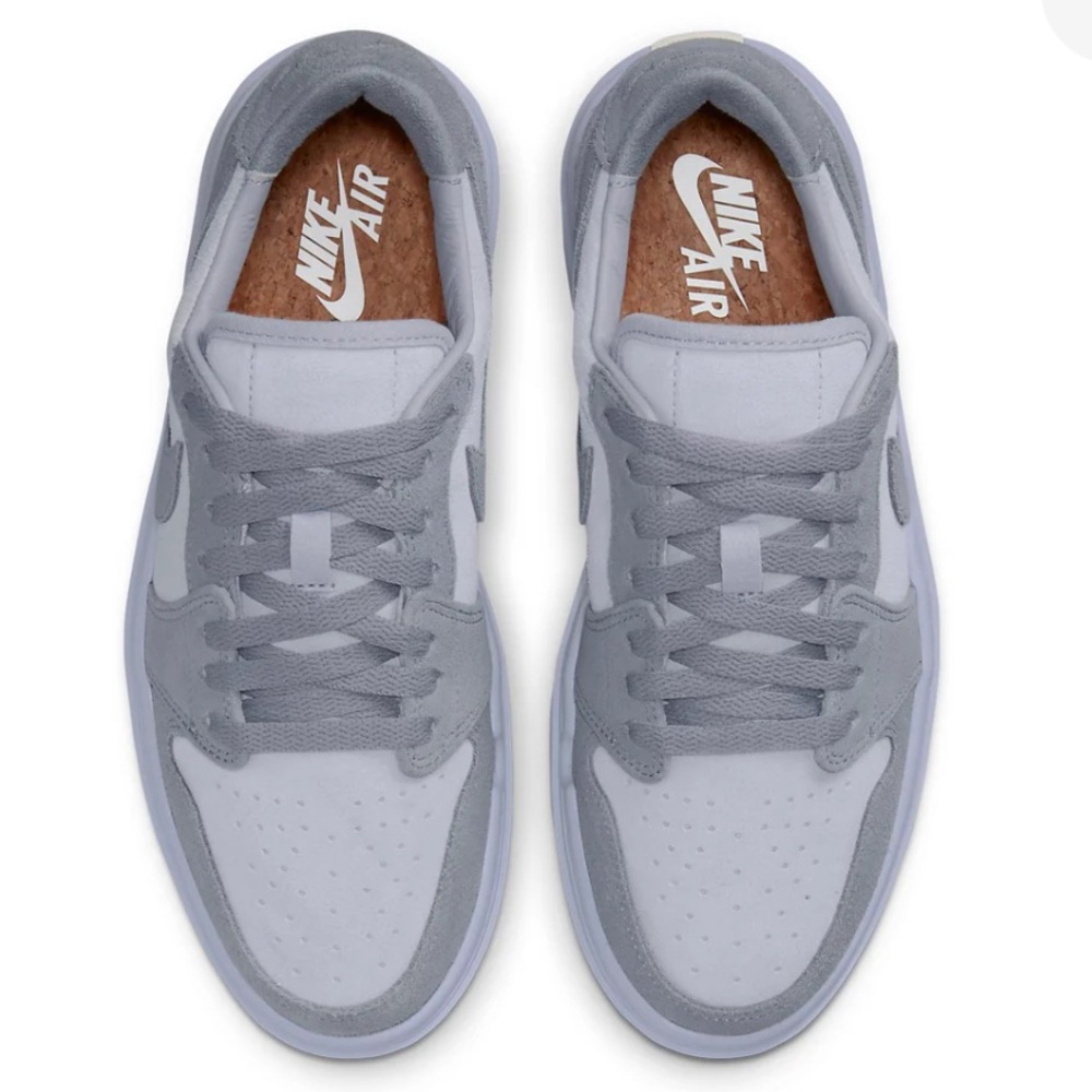 Air Jordan 1 Elevate Low Stealth sneakers Titanium suede 2022 VGC